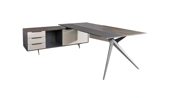 Conjunto de muebles de oficina de lujo, mesa de esquina, mesa de sofá, mesa auxiliar, conjunto moderno de 3 piezas