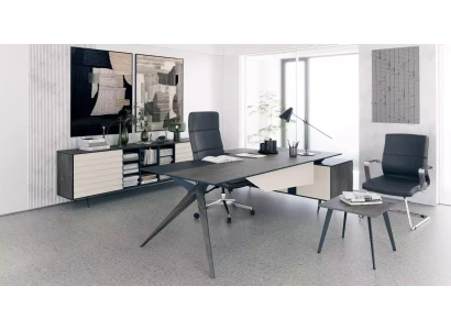 Mesa de esquina maciza, oficina, muebles de oficina, mesa de lujo, muebles de diseño