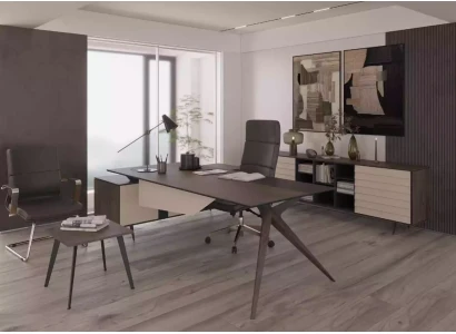 Moderno mueble de mesa de conferencias gris para estudio