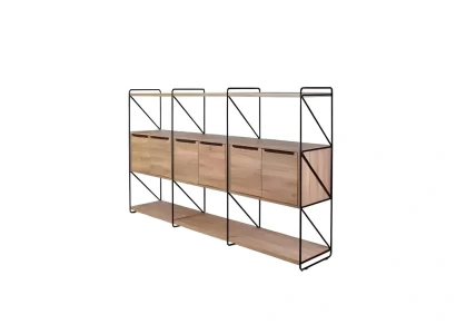 Biblioteca moderna de madera