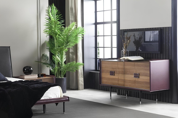 Conjunto de muebles de dormitorio Loft con cama, armario, mesas de noche y cómoda de 5 piezas