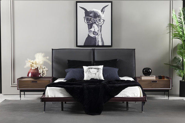 Conjunto de muebles de dormitorio Loft con cama, armario, mesas de noche y cómoda de 5 piezas