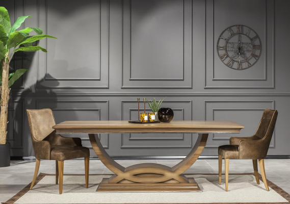 Mesa de comedor de lujo 207x101cm Mesa elegante Muebles de madera