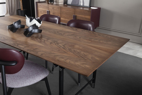 Mesa de comedor de lujo, mesa práctica, muebles de madera