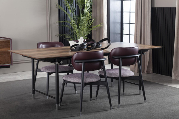 Mesa de comedor de lujo, mesa práctica, muebles de madera