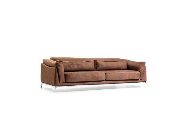 Sillón moderno + sofá en marrón medio, suave, lujoso, cómodo, nuevo