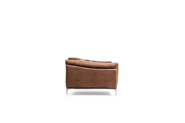 Sillón moderno + sofá en marrón medio, suave, lujoso, cómodo, nuevo
