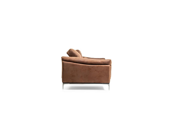 Sillón moderno + sofá en marrón medio, suave, lujoso, cómodo, nuevo