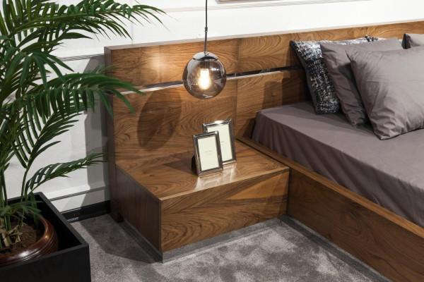 Muebles de dormitorio de lujo, cómoda, armario, mesitas de noche, espejo 6 piezas