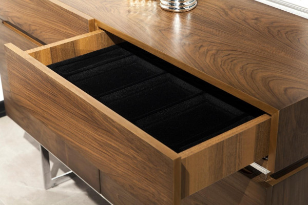 Juego de muebles de dormitorio con cama, mesitas de noche y cómoda, calidad de hotel, 5 piezas