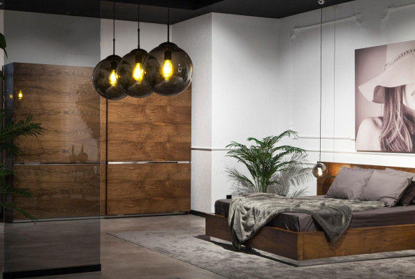 Armario grande con puertas correderas marrones 265cm