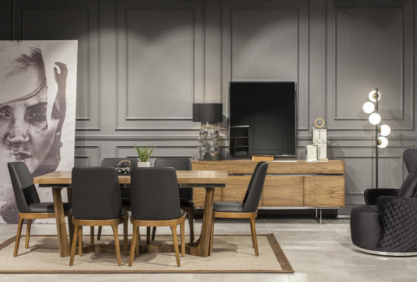 Juego de sillas de comedor, grupo de muebles, sillas, equipo de madera