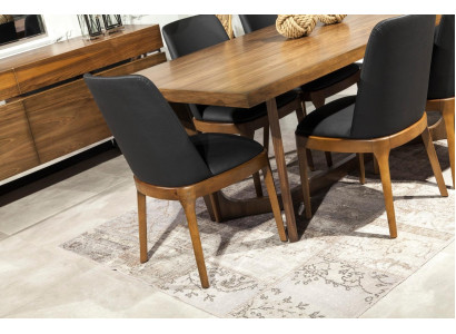Silla de cuero de lujo, sillas acolchadas, mueble de cocina negro