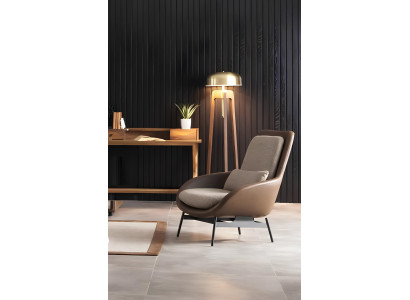 Sillón relajante para la sala, marrón, muebles de lounge