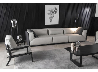 Juego de 4 sillones blancos para una lujosa sala de estar