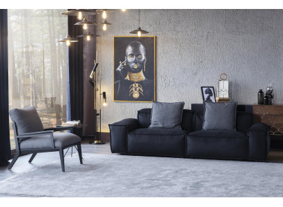 Juego de sofá de 2 piezas Sofá + Silla Moderadamente suave cómodo Estilo moderno Lujo Nuevo