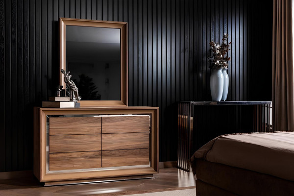 Conjunto de muebles completo para habitación de hotel cómoda armario cama 6 piezas