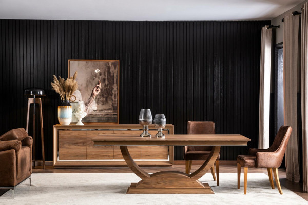 Sofá chaise longue de diseño acolchado lujoso estilo loft, silla de cocina de cuero negro