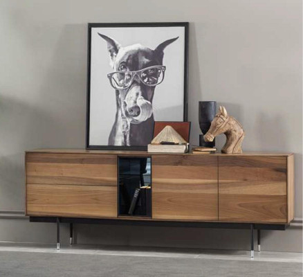Juego de muebles de cocina de 8 piezas con sillas negras modernas