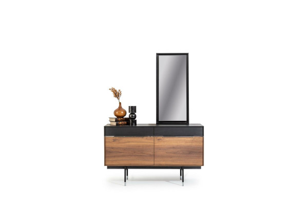 Espejo de pared de lujo con marco negro 100x46