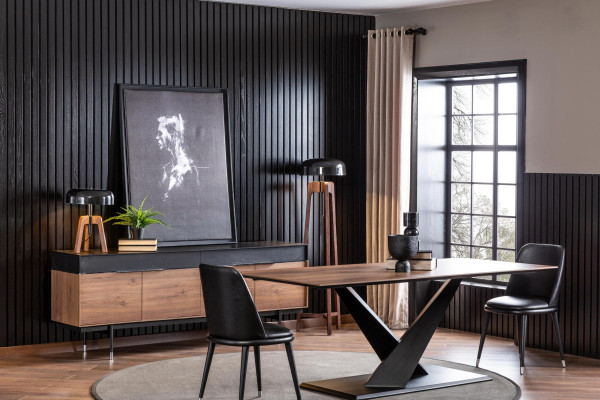Moderna mesa de cocina de lujo marrón 208x92cm