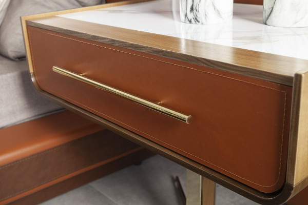 Mesa de noche práctica con espacio de almacenamiento en estilo moderno