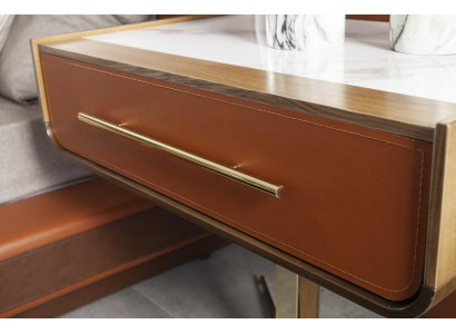 Mesa de noche práctica con espacio de almacenamiento en estilo moderno