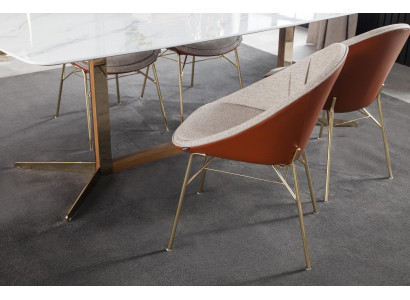 Mesa de comedor de diseño italiano de lujo con 4 sillas