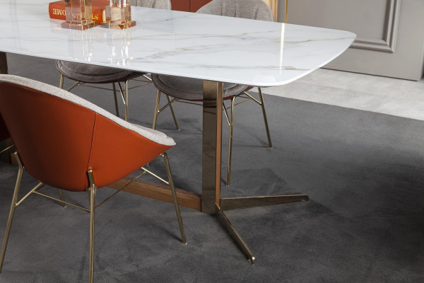 Silla de cocina acolchada de lujo diseño loft gris