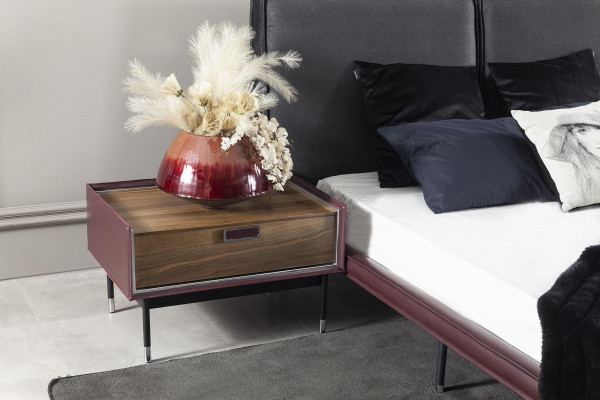 Mesita de noche marrón lujosa para dormitorio, muebles de loft, consola moderna