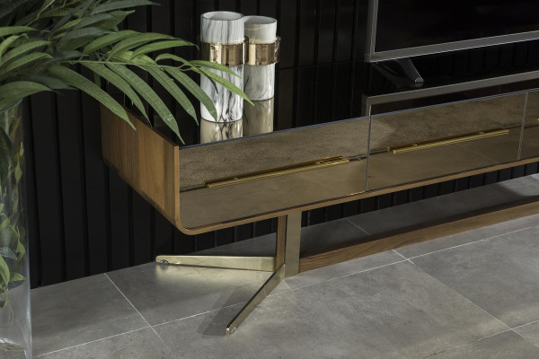 Mueble de TV de madera para la sala