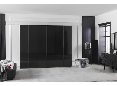 Conjunto de muebles para dormitorio de 4 piezas en negro, juego lujoso con nuevo espacio de almacenamiento