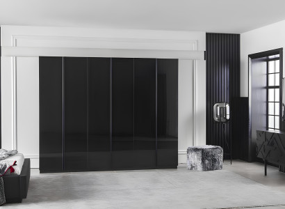 Conjunto de muebles para dormitorio de 4 piezas en negro, juego lujoso con nuevo espacio de almacenamiento