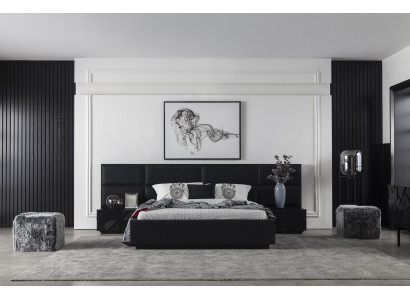 Mesa de noche de lujo con fachadas de vidrio