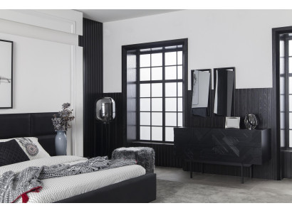 Cómoda móvil negra de 138 cm