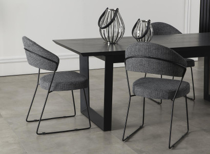 Juego de comedor con mesa y 4 sillas tapizadas 5 piezas