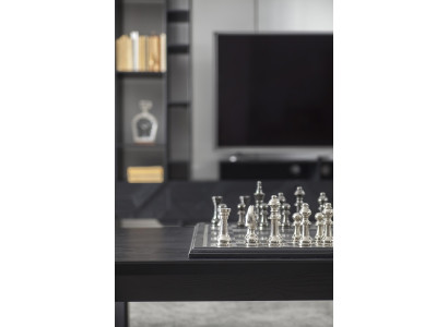 Mesa de salón moderna de madera negra