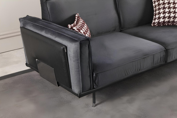 Sofá de 3+1 plazas en moderno diseño italiano gris