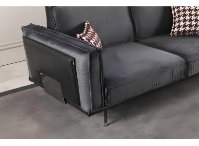 Sofá de 3+1 plazas en moderno diseño italiano gris