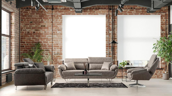 Sofá tapizado ajustable 3+3+1 conjunto de muebles