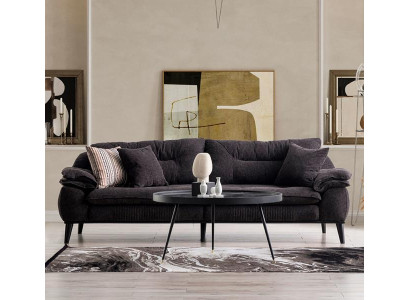 Sofá elegante y cómodo de 3 plazas en púrpura profundo para salones elegantes