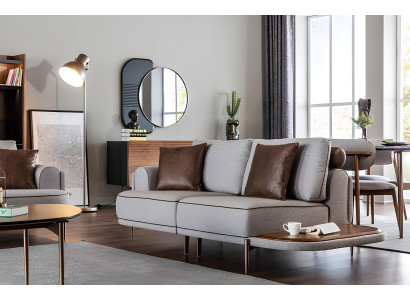 Juego de sofá de tela gris sofá 32 plazas mesa muebles