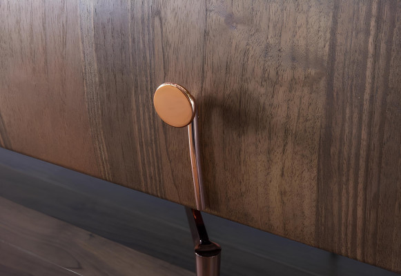 Juego de mesa con sillas y buffet de 10 piezas en madera marrón