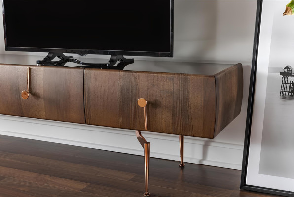 Mueble de TV móvil de madera marrón
