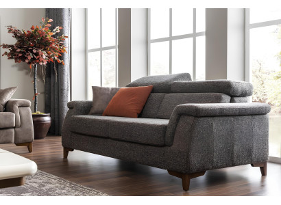 Sillón de lujo moderno de cuero gris