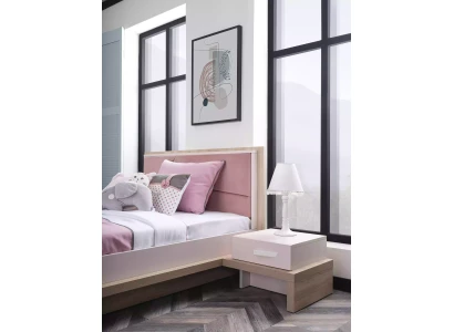 Cama rosa para niños, muebles infantiles, 9 piezas