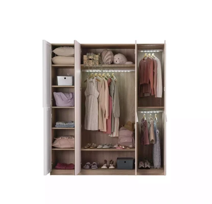 Juego de camas infantiles de madera rosa de 9 piezas