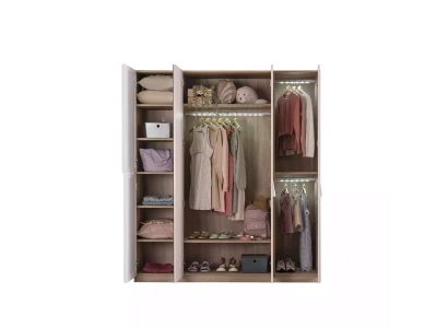 Juego de camas infantiles de madera rosa de 9 piezas