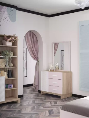 Juego de muebles para niños 4 piezas rosa