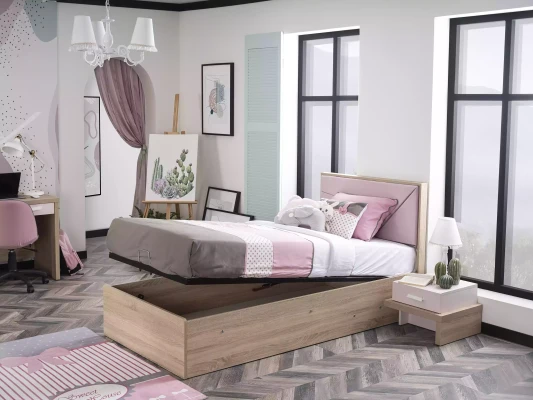 Juego de muebles para niños 4 piezas rosa